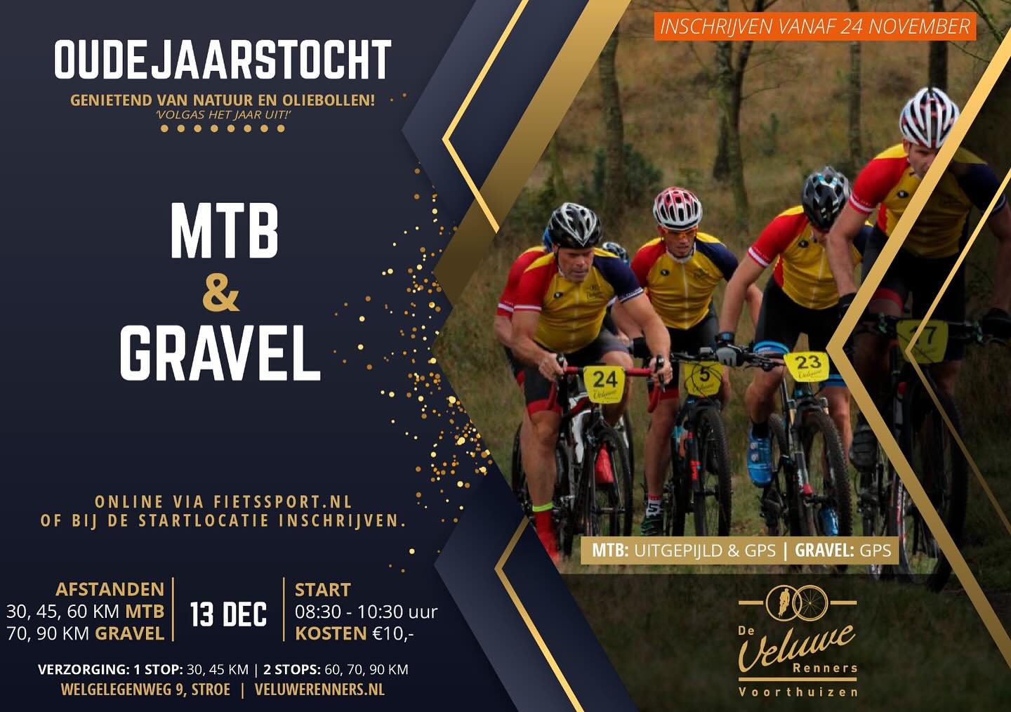 MTB + Gravel, Oudejaarstocht 2025, op 13 dec